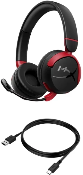 Наушники с микрофоном HyperX Cloud Mini черный/красный накладные BT оголовье (7G8F1AA)
