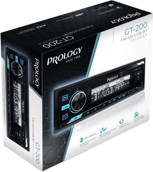 Автомагнитола Prology GT-200 1DIN 4x55Вт v4.2 ПДУ (PRGT200)