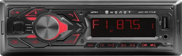 Автомагнитола Ural Молот АРС-МТ 111К 1DIN 4x25Вт (МОЛОТ АРС-МТ 111К)