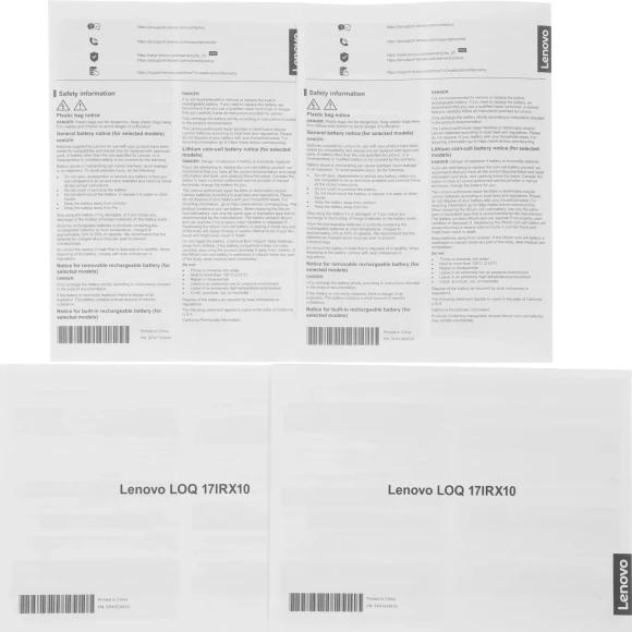 Ноутбук Lenovo LOQ 17IRX10 Core i5 13450HX 16Gb SSD512Gb NVIDIA GeForce RTX5050 8Gb 17.3" IPS FHD (1920x1080) без ОС grey WiFi BT Cam (83JH0089RK)