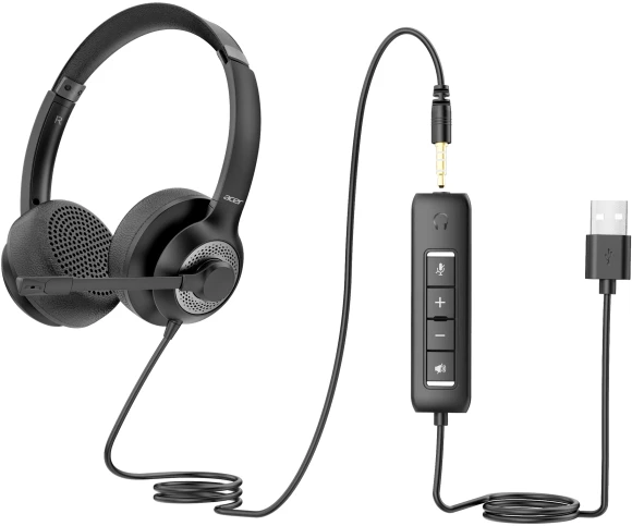 Наушники с микрофоном Acer OHW309 черный 2.8м накладные USB оголовье (ZL.HDSEE.004) Наушники с микрофоном Acer OHW309 черный 2.8м накладные USB оголовье (ZL.HDSEE.004)