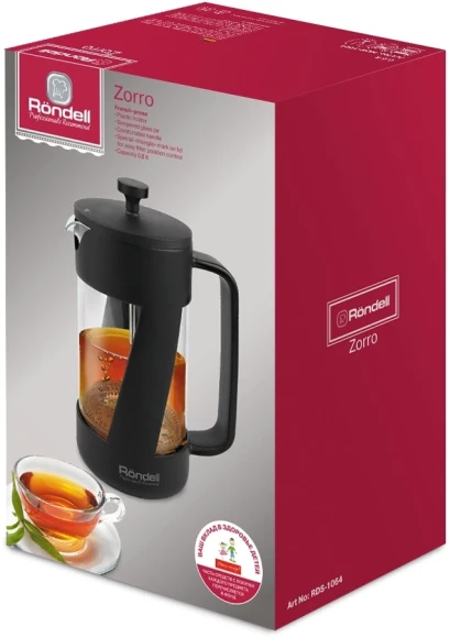 Френч-пресс Rondell Zorro RDS-1064 0.6л черный Френч-пресс Rondell Zorro RDS-1064 0.6л черный