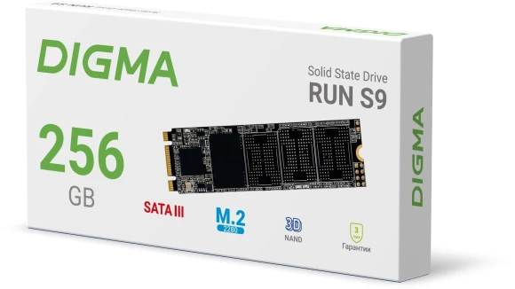 Накопитель SSD Digma SATA-III 256GB DGSR1256GS93T Run S9 M.2 2280