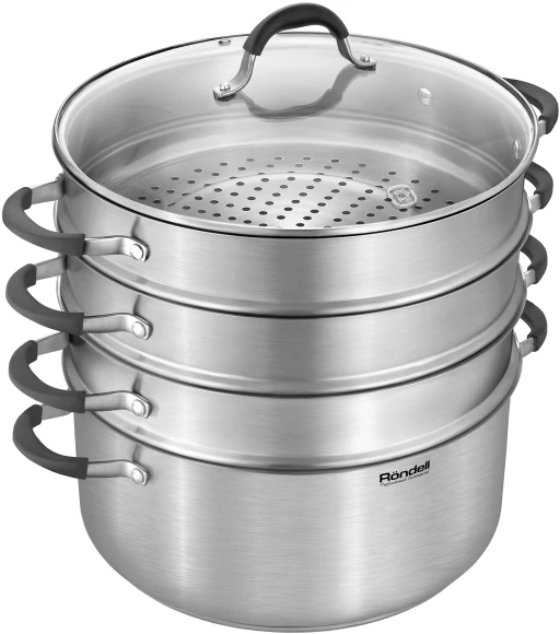Кастрюля-пароварка Rondell RDS-1815 30.4л. d=32см (с крышкой) стальной Кастрюля-пароварка Rondell RDS-1815 30.4л. d=32см (с крышкой) стальной
