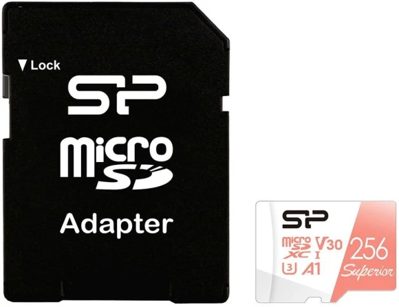 Флеш карта microSDXC 256GB Silicon Power SP256GBSTXDV3V20SP Superior + adapter