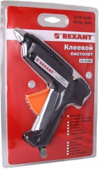 Клеевой пистолет Rexant 12-0108 40Вт 14гр/мин стерж.:11мм