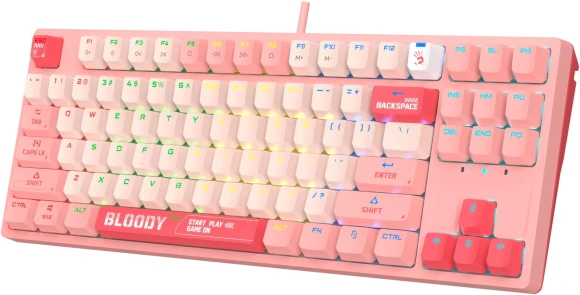 Клавиатура A4Tech S87 Energy механическая розовый USB for gamer LED (S87 USB ENERGY PINK) кабель 1.8м Клавиатура A4Tech S87 Energy механическая розовый USB for gamer LED (S87 USB ENERGY PINK) кабель 1.8м