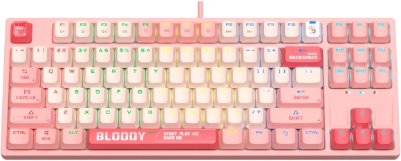 Клавиатура A4Tech S87 Energy механическая розовый USB for gamer LED (S87 USB ENERGY PINK) кабель 1.8м Клавиатура A4Tech S87 Energy механическая розовый USB for gamer LED (S87 USB ENERGY PINK) кабель 1.8м