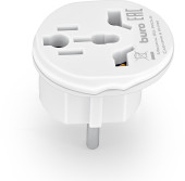 Адаптер-переходник Buro BU-PA01-W (1 розетка) белый (пакет ПЭ)