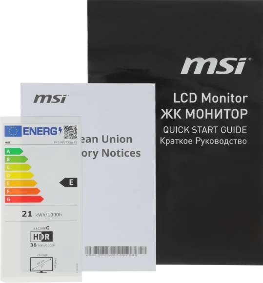 Монитор MSI 27" Pro MP273QW E2 белый IPS LED 1ms 16:9 HDMI M/M матовая 1300:1 400cd 178гр/178гр 2560x1440 100Hz DP Quad HD 2K (1440p) 3.95кг