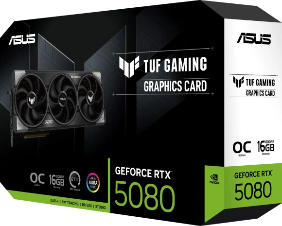 Видеокарта Asus PCI-E 5.0 TUF-RTX5080-O16G-GAMING NVIDIA GeForce RTX 5080 16Gb 256bit GDDR7 2700/30000 HDMIx2 DPx3 HDCP Ret Видеокарта Asus PCI-E 5.0 TUF-RTX5080-O16G-GAMING NVIDIA GeForce RTX 5080 16Gb 256bit GDDR7 2700/30000 HDMIx2 DPx3 HDCP Ret