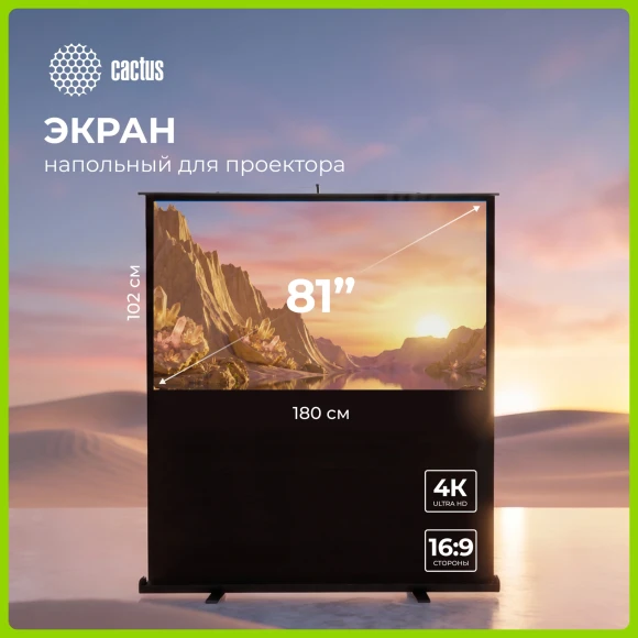 Экран Cactus 81" 102x180см FloorCompactExpert CS-PSFLCE-180X102 16:9 напольный рулонный Экран Cactus 81" 102x180см FloorCompactExpert CS-PSFLCE-180X102 16:9 напольный рулонный