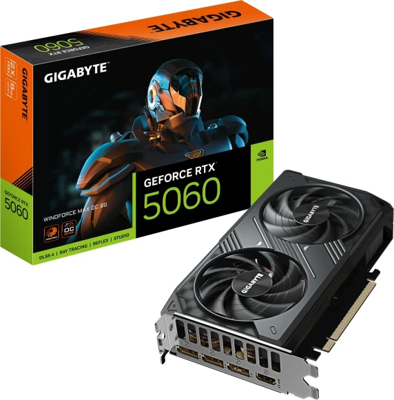 Видеокарта Gigabyte PCI-E 5.0 GV-N5060WF2MAX OCV2-8GD NVIDIA GeForce RTX 5060 8Gb 128bit GDDR7 2512/28000 HDMIx1 DPx3 HDCP Ret Видеокарта Gigabyte PCI-E 5.0 GV-N5060WF2MAX OCV2-8GD NVIDIA GeForce RTX 5060 8Gb 128bit GDDR7 2512/28000 HDMIx1 DPx3 HDCP Ret