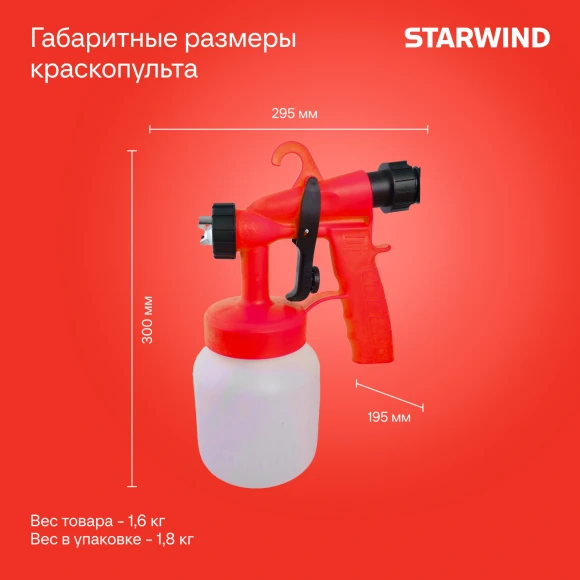 Краскопульт Starwind SGS650 650Вт бак:800мл 650мл/мин