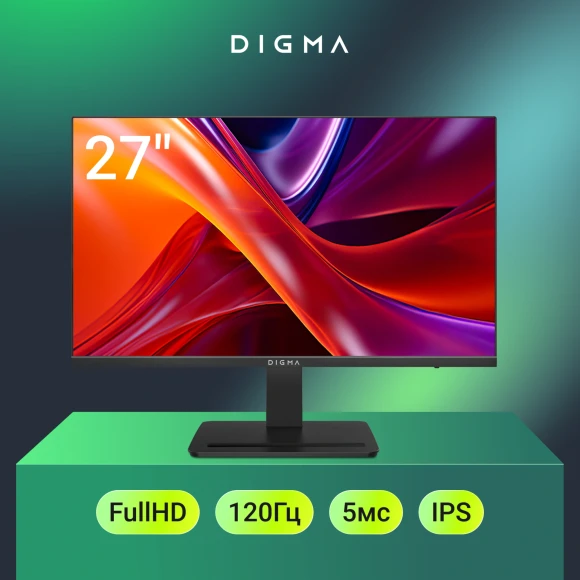 Монитор Digma 27" Progress 27P403F черный IPS LED 5ms 16:9 HDMI M/M матовая 250cd 178гр/178гр 1920x1080 120Hz DP FHD 4.1кг