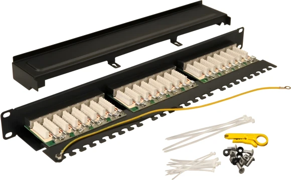 Патч-панель Lanmaster TWT-PP24STP 19" 1U 24xRJ45 кат.5E FTP