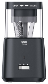 Точилка для карандашей электрическая Deli E71203-GY 1 отверстие пластик темно-серый (батарея) Точилка для карандашей электрическая Deli E71203-GY 1 отверстие пластик темно-серый (батарея)