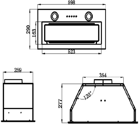 Вытяжка встраиваемая Maunfeld TRAPEZE 602M нержавеющая сталь управление: кнопочное (1 мотор) Вытяжка встраиваемая Maunfeld TRAPEZE 602M нержавеющая сталь управление: кнопочное (1 мотор)