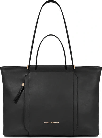 Деловая сумка женская Piquadro Circle BD3336W92/N с отделением для ноутбука 14" черная натур.кожа