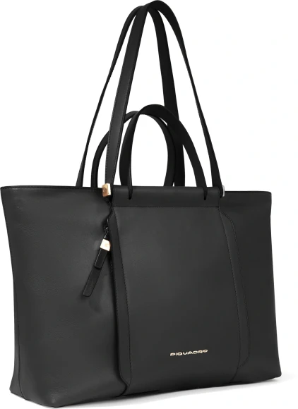 Деловая сумка женская Piquadro Circle BD3336W92/N с отделением для ноутбука 14" черная натур.кожа