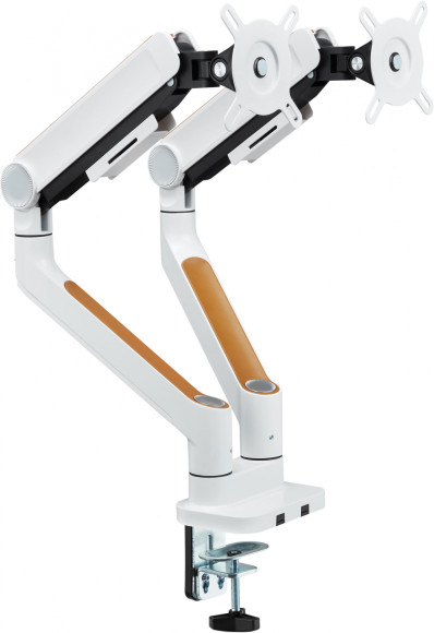 Кронштейн для мониторов Ultramounts UM733W белый 17"-32" макс.8кг настольный поворот и наклон Кронштейн для мониторов Ultramounts UM733W белый 17"-32" макс.8кг настольный поворот и наклон