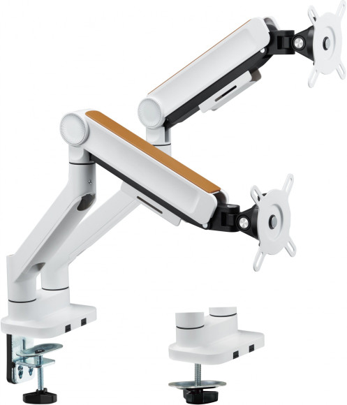 Кронштейн для мониторов Ultramounts UM733W белый 17"-32" макс.8кг настольный поворот и наклон Кронштейн для мониторов Ultramounts UM733W белый 17"-32" макс.8кг настольный поворот и наклон