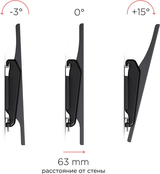 Кронштейн для телевизора Holder PTS-4006 черный 32"-60" макс.40кг настенный наклон