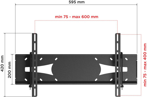 Кронштейн для телевизора Holder PTS-4006 черный 32"-60" макс.40кг настенный наклон