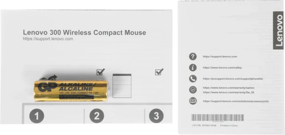 Мышь Lenovo 300 Wireless Compact светло-голубой оптическая 1000dpi беспров. USB 2but (GY51L15679)