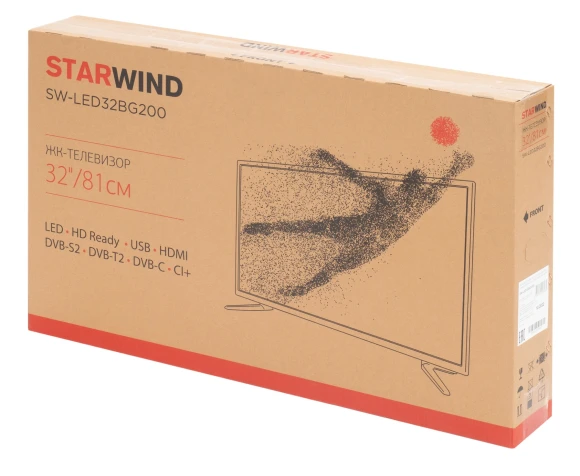 Телевизор LED Starwind 32" SW-LED32BG200 Frameless черный/черный HD 60Hz DVB-T DVB-T2 DVB-C DVB-S DVB-S2 USB
