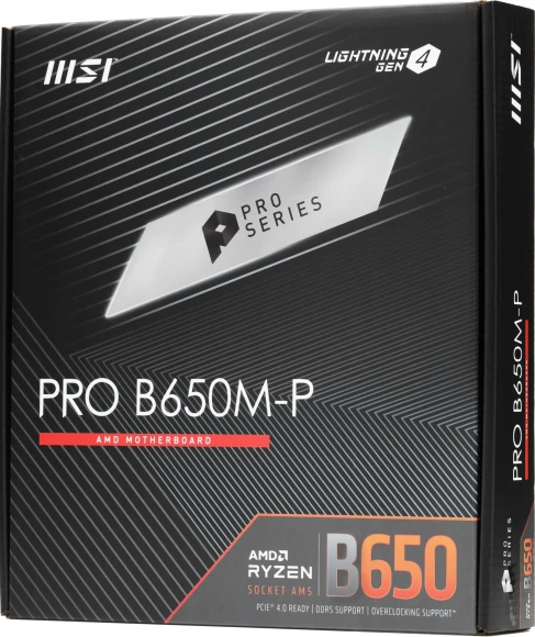 Материнская плата MSI PRO B650M-P SocketAM5 AMD B650 4xDDR5 mATX AC`97 8ch(7.1) 2.5Gg RAID+VGA+HDMI+DP