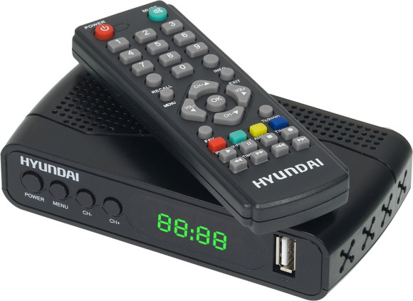 Ресивер DVB-T2 Hyundai H-DVB500 черный Ресивер DVB-T2 Hyundai H-DVB500 черный