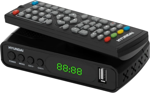 Ресивер DVB-T2 Hyundai H-DVB500 черный Ресивер DVB-T2 Hyundai H-DVB500 черный