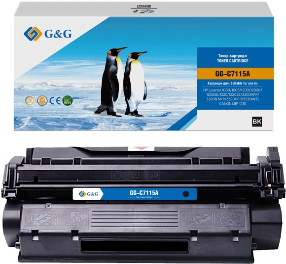 Картридж лазерный G&G GG-C7115A C7115A черный (2500стр.) для HP LJ 1000/1005/1200/1200N/1200SE/1220/1220SE/3300MFP/3320N MFP/3320MFP/3330MFP Canon LBP 1210 Картридж лазерный G&G GG-C7115A C7115A черный (2500стр.) для HP LJ 1000/1005/1200/1200N/1200SE/1220/1220SE/3300MFP/3320N MFP/3320MFP/3330MFP Canon LBP 1210