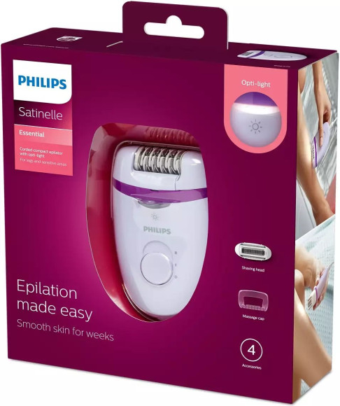 Эпилятор Philips BRE275/00 скор.:2 насад.:3 от электр.сети сиреневый/фиолетовый