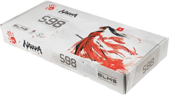 Клавиатура A4Tech S98 Naraka механическая черный/красный USB for gamer LED (S98 NARAKA BLMS RED PLUS) кабель 1.8м