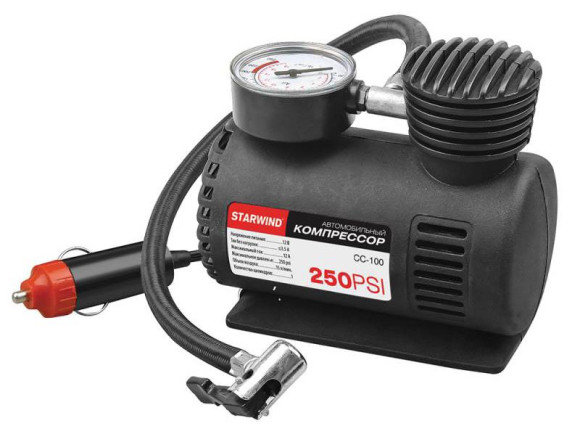 Автомобильный компрессор Starwind CC-100 15л/мин шланг 0.45м