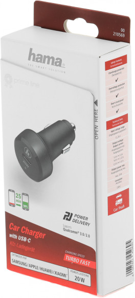 Автомобильное зар./устр. Hama H-210569 20W 1.67A+3A+2.22A (PD) USB универсальное черный (00210569) Автомобильное зар./устр. Hama H-210569 20W 1.67A+3A+2.22A (PD) USB универсальное черный (00210569)