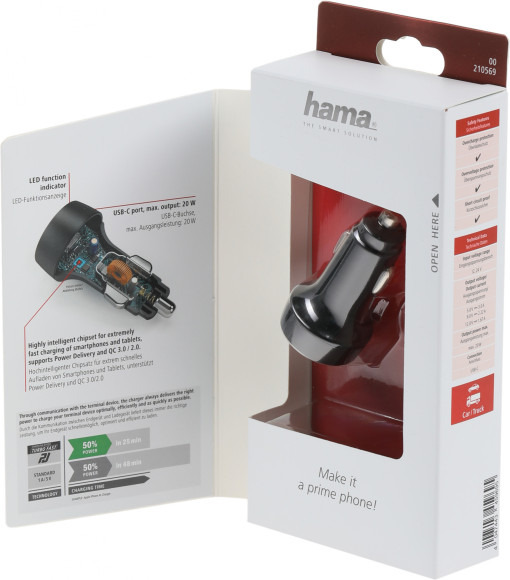 Автомобильное зар./устр. Hama H-210569 20W 1.67A+3A+2.22A (PD) USB универсальное черный (00210569) Автомобильное зар./устр. Hama H-210569 20W 1.67A+3A+2.22A (PD) USB универсальное черный (00210569)