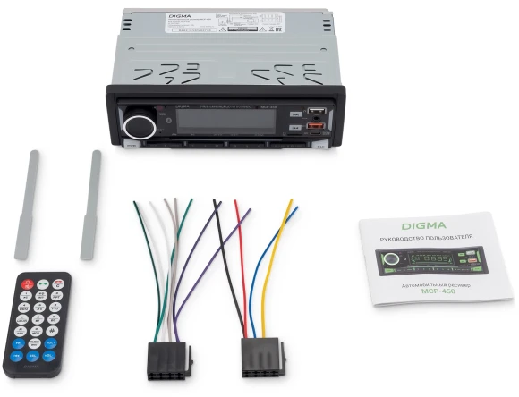 Автомагнитола Digma MCP-450 1DIN 4x45Вт v5.0 USB 2.0 AUX 4 ПДУ Автомагнитола Digma MCP-450 1DIN 4x45Вт v5.0 USB 2.0 AUX 4 ПДУ