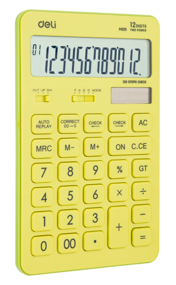Калькулятор настольный Deli Touch EM01551 желтый 12-разр.