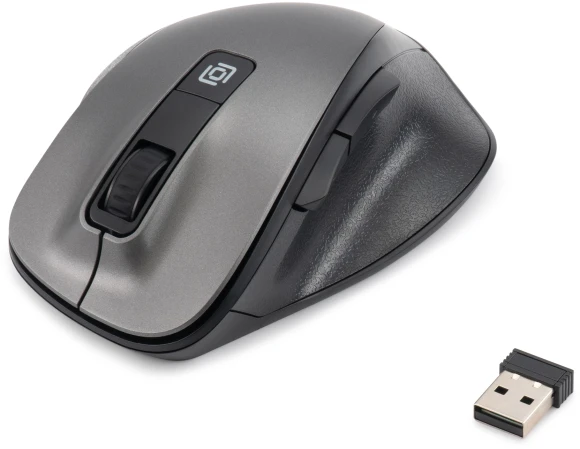 Мышь Оклик 504MW черный/серый оптическая 1600dpi silent беспров. USB 6but (2004736)