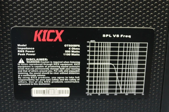 Сабвуфер автомобильный Kicx GT500BPA 500Вт активный (30см/12")