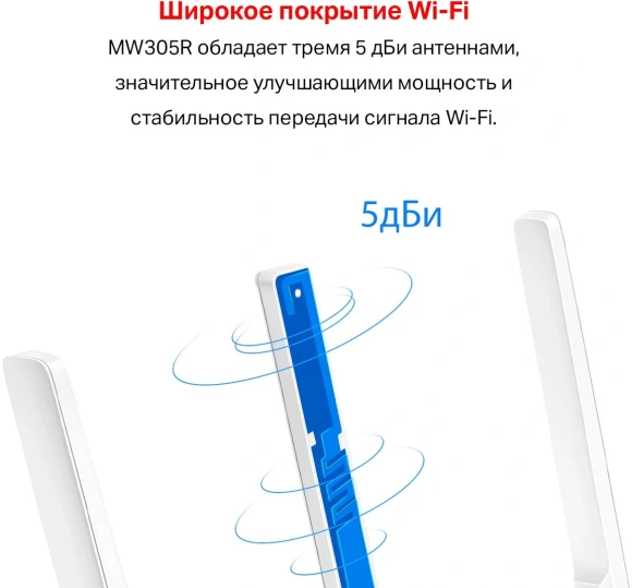 Роутер беспроводной Mercusys MW305R N300 10/100BASE-TX белый