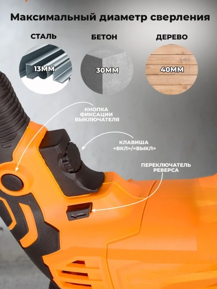 Перфоратор Вихрь П-1000К патрон:SDS-plus уд.:5Дж 1000Вт (кейс в комплекте)