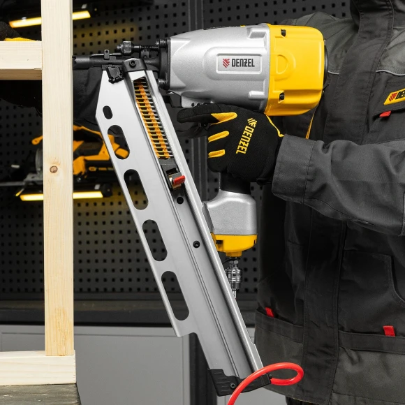 Пистолет гвоздезабивной Denzel PN2190 серый/желтый
