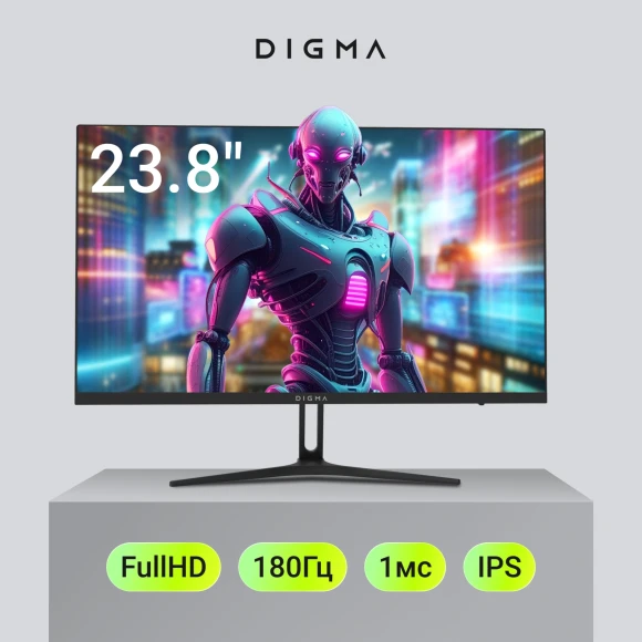 Монитор Digma 23.8" Overdrive 24P411F черный IPS LED 1ms 16:9 HDMI M/M матовая 250cd 178гр/178гр 1920x1080 180Hz G-Sync FreeSync DP FHD 2.8кг