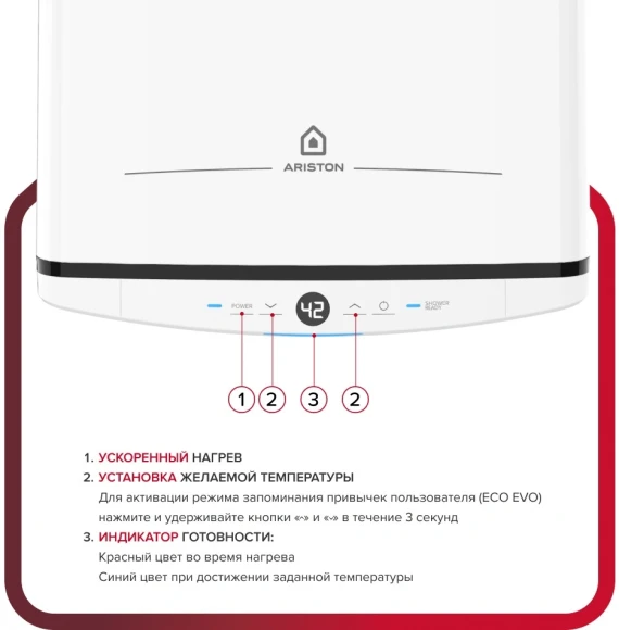 Водонагреватель Ariston Velis Tech PW ABSE 50 2.5кВт 50л электрический настенный/белый