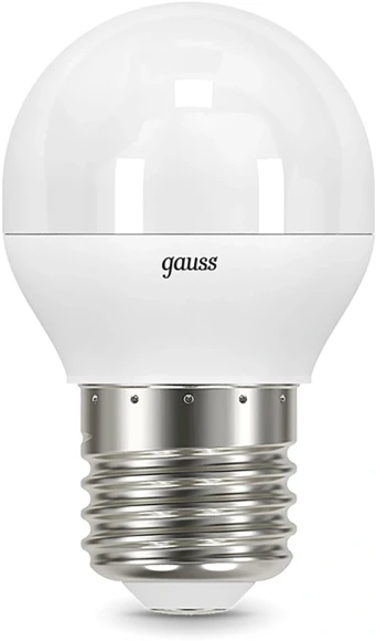 Лампа светодиодная Gauss 9.5Вт цок.:E27 шар 220B св.свеч.бел.нейт. P45 (упак.:1шт) (105102210)