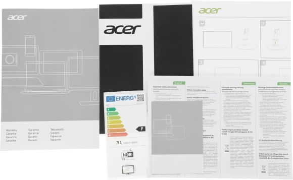 Монитор Acer 31.5" SA322QUEbmipx черный IPS LED 1ms 16:9 HDMI M/M 300cd 178гр/178гр 2560x1440 100Hz FreeSync DP WQ